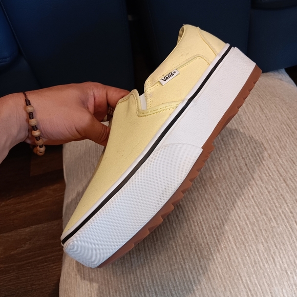 VANS Asher Platform/Stackform Slip-On Shoes Light Green Size 9.5 New No Box - Picture 6 of 6
